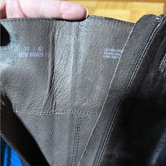 Born Brown Leather Heel High Boots Size Women's 10 - Picture 7 of 9